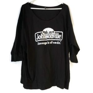 District Made black Johnsonville Sausage shirt